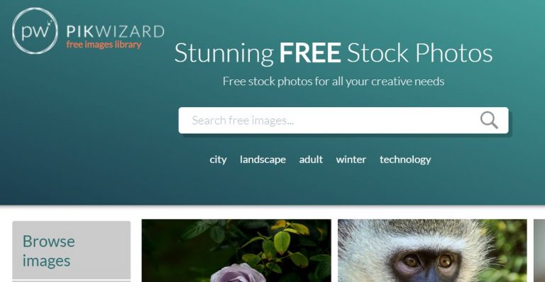 Pikwizard, un moteur de recherche avec des milliers de photos gratuits.